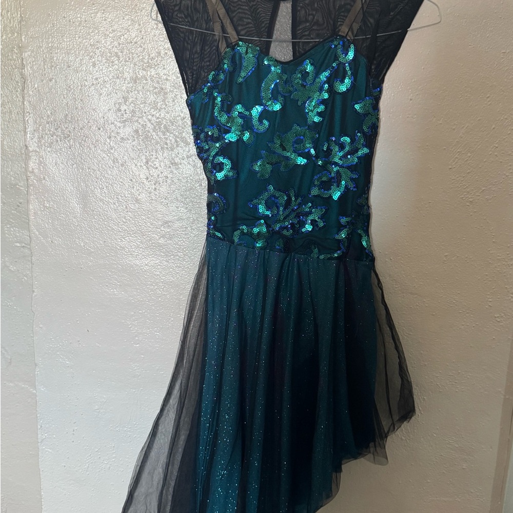 Elegant Blue and Green Kids Dress